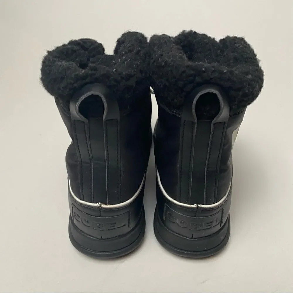 Sorel Joan Explorer Carnival Sneaker Boots Black White 9.5